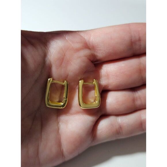 **Final Sale** Gold over sterling hoop earrings - Picture 1 of 10